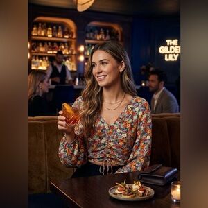 H&M | Drawstring-Front Crepe Blouse